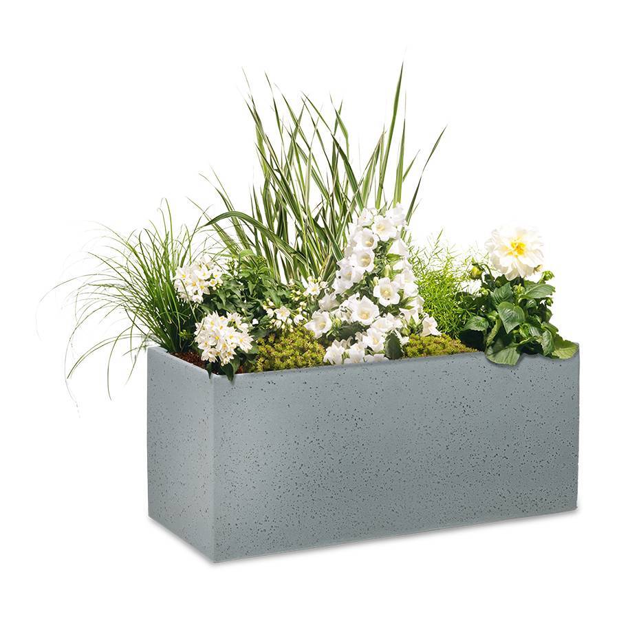 Pflanzkübel 'C-Cube Long', Stony Grey, 59 x 25 x H 26,5 cm, 21 Liter