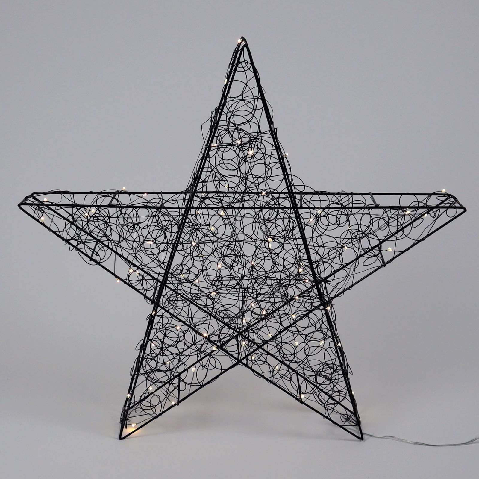 LED-Stern, 70 LEDs, schwarz, Metall, Höhe ca. 60 cm