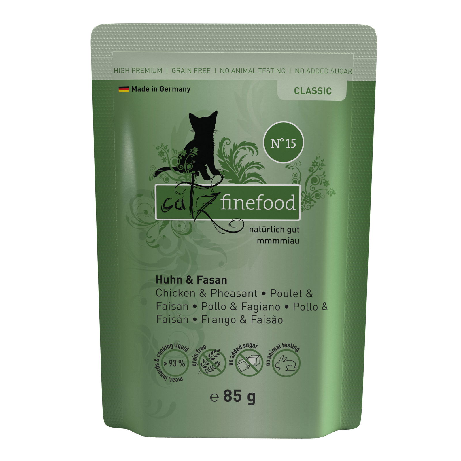 Katzennassfutter Catz Finefood No. 15, Huhn & Fasan, 85 g