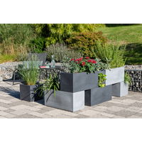 Pflanzkübel 'C-Cube Long', Stony Grey, 79 x 29 x H 27,5 cm, 35 Liter