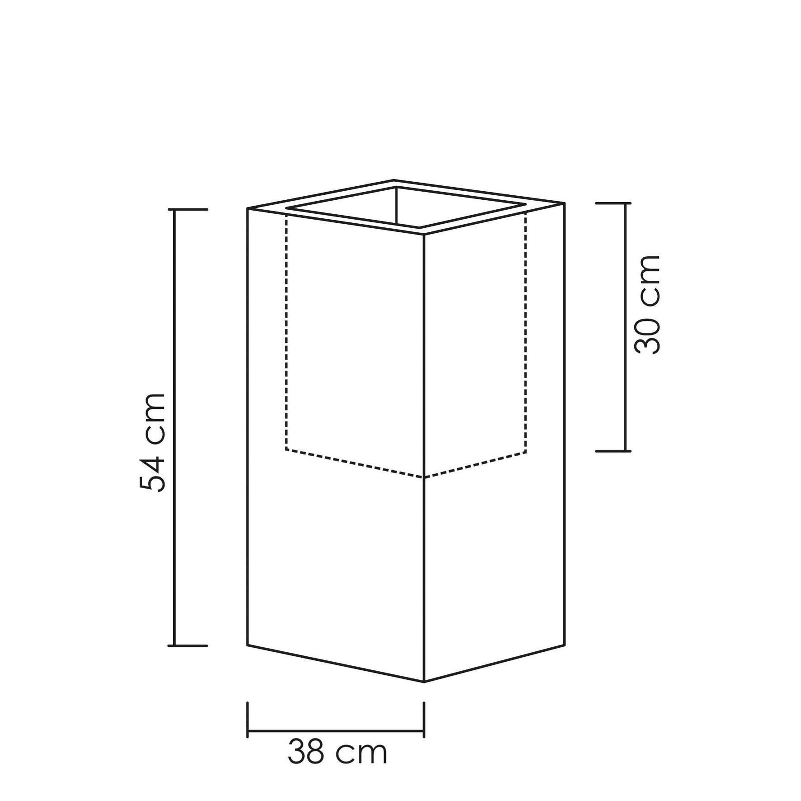 Pflanzkübel 'C-Cube High', Stony Black, 38 x 38 x H 54 cm, 26 Liter