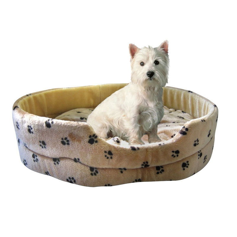 Silvio Design Hundebett Silvio beige, Pfote braun,