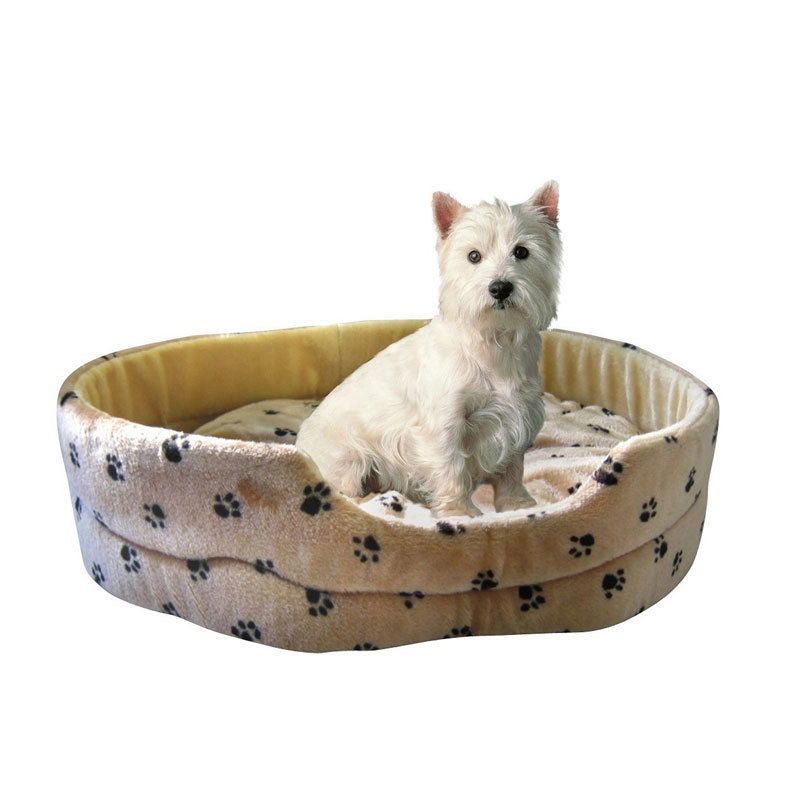 Silvio Design Hundebett Silvio beige, Pfote braun,