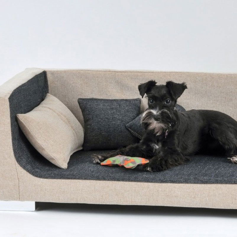 Silvio Design Hundesofa Nero, sand-anthrazit, ca. 57x87x33 cm