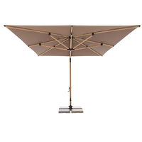 Doppler Pendelschirm 'Alu-Wood XL LED Ultra', greige, ca. 400 x 300 cm