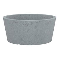 Pflanzgefäß 'C-Cone', stony grey, Ø 39 x H 18 cm, 15 Liter