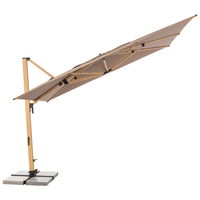 Doppler Pendelschirm 'Alu-Wood XL LED Ultra', greige, ca. 400 x 300 cm