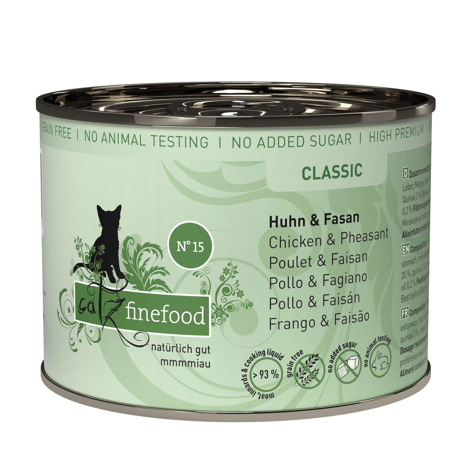 Katzennassfutter Catz Finefood No.15 Huhn & Fasan, 200 g Dose