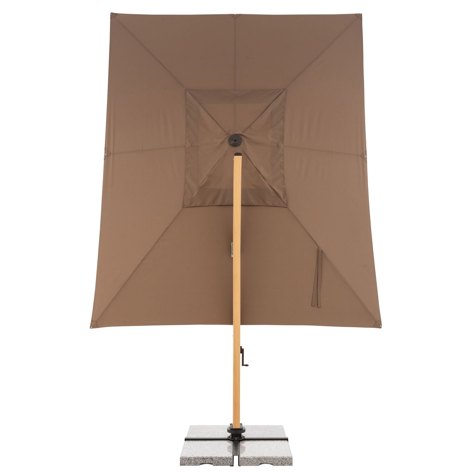 Doppler Pendelschirm 'Alu-Wood XL LED Ultra', greige, ca. 400 x 300 cm