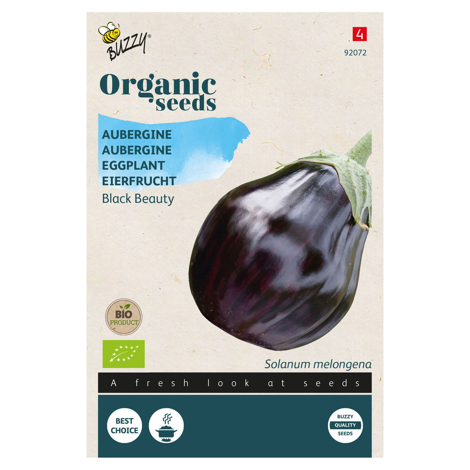 Bio-Saatgut Aubergine 'Black Beauty', lila