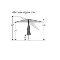 Sonnenschirm 'Venedig', blau, Ø 270 cm