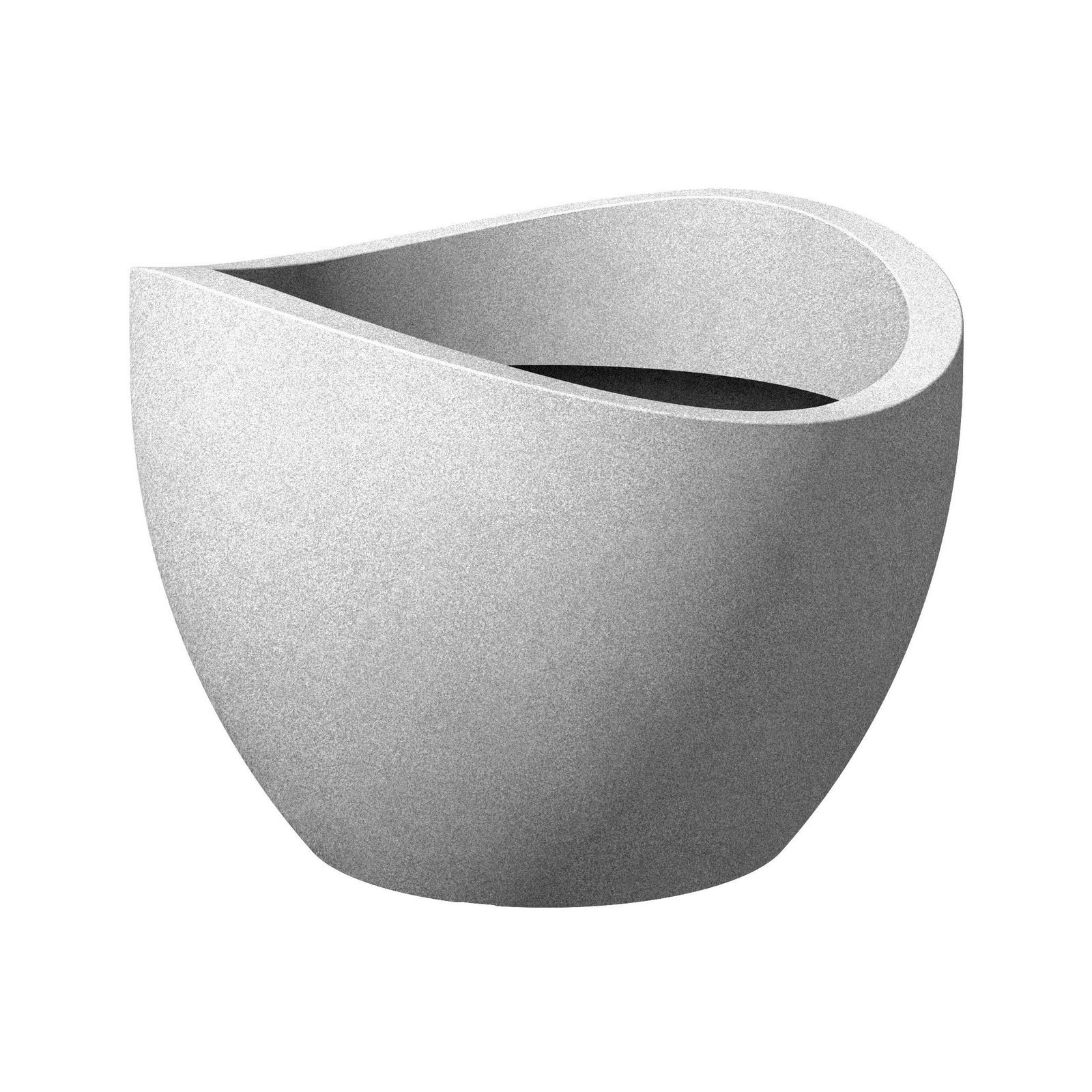 Pflanzgefäß Wave Globe, stony grey, Kunststoff