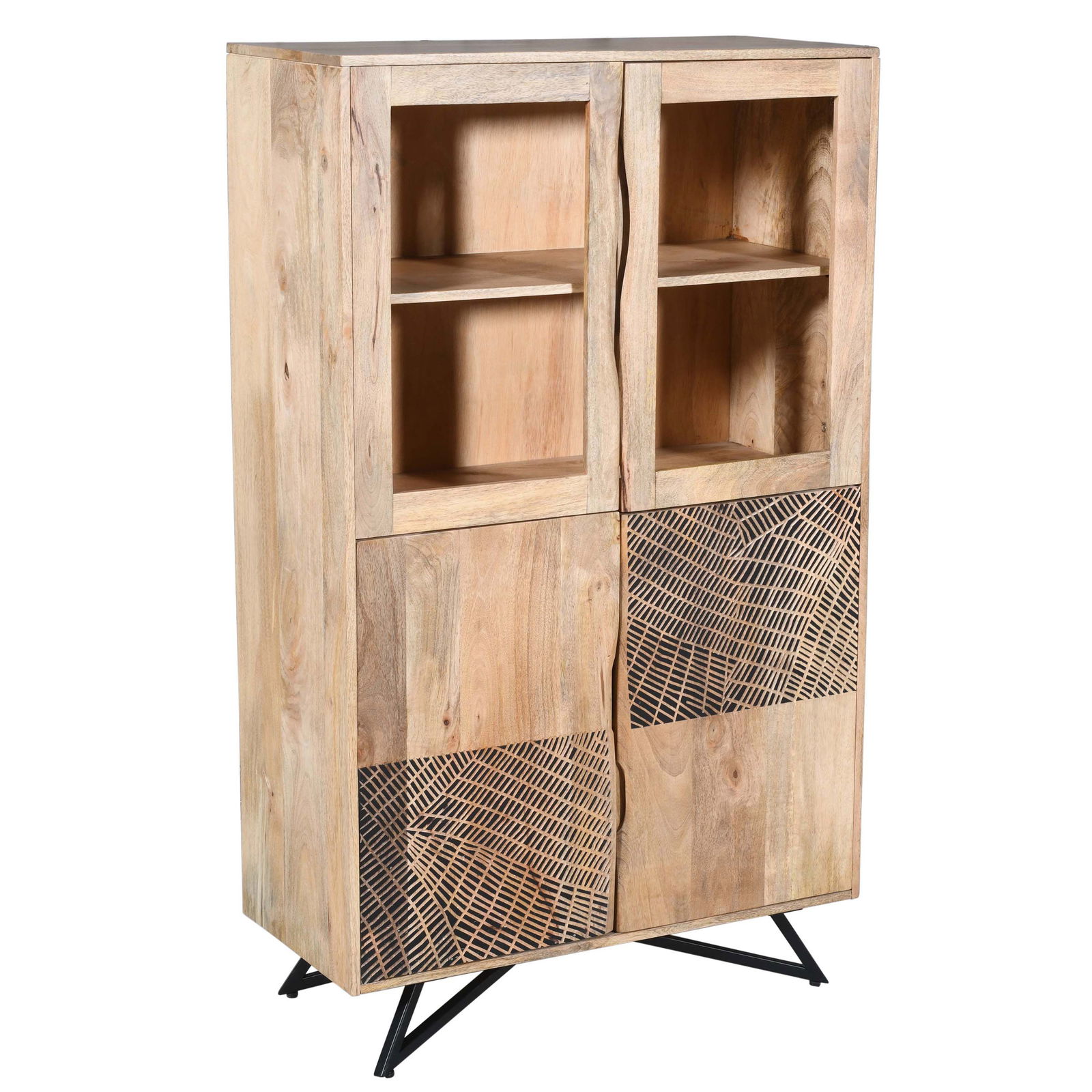 NEPTUN Highboard, natur, Mango, ca. 90 x 40 x 150 cm