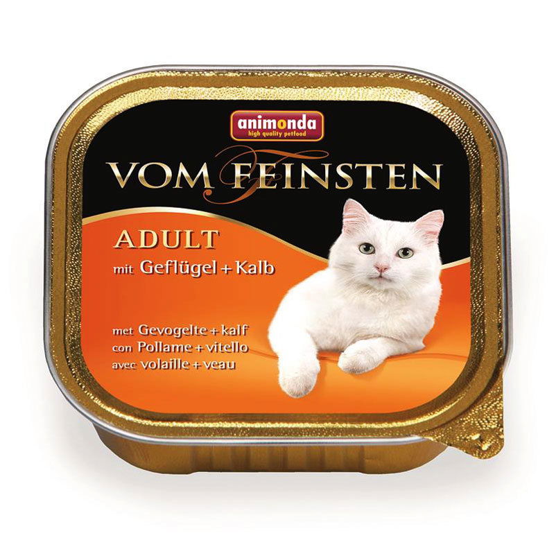 Katzenfutter, Animonda vom Feinsten Adult, Geflügel und Kalb, 100g