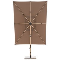 Doppler Pendelschirm 'Alu-Wood XL LED Ultra', greige, ca. 400 x 300 cm