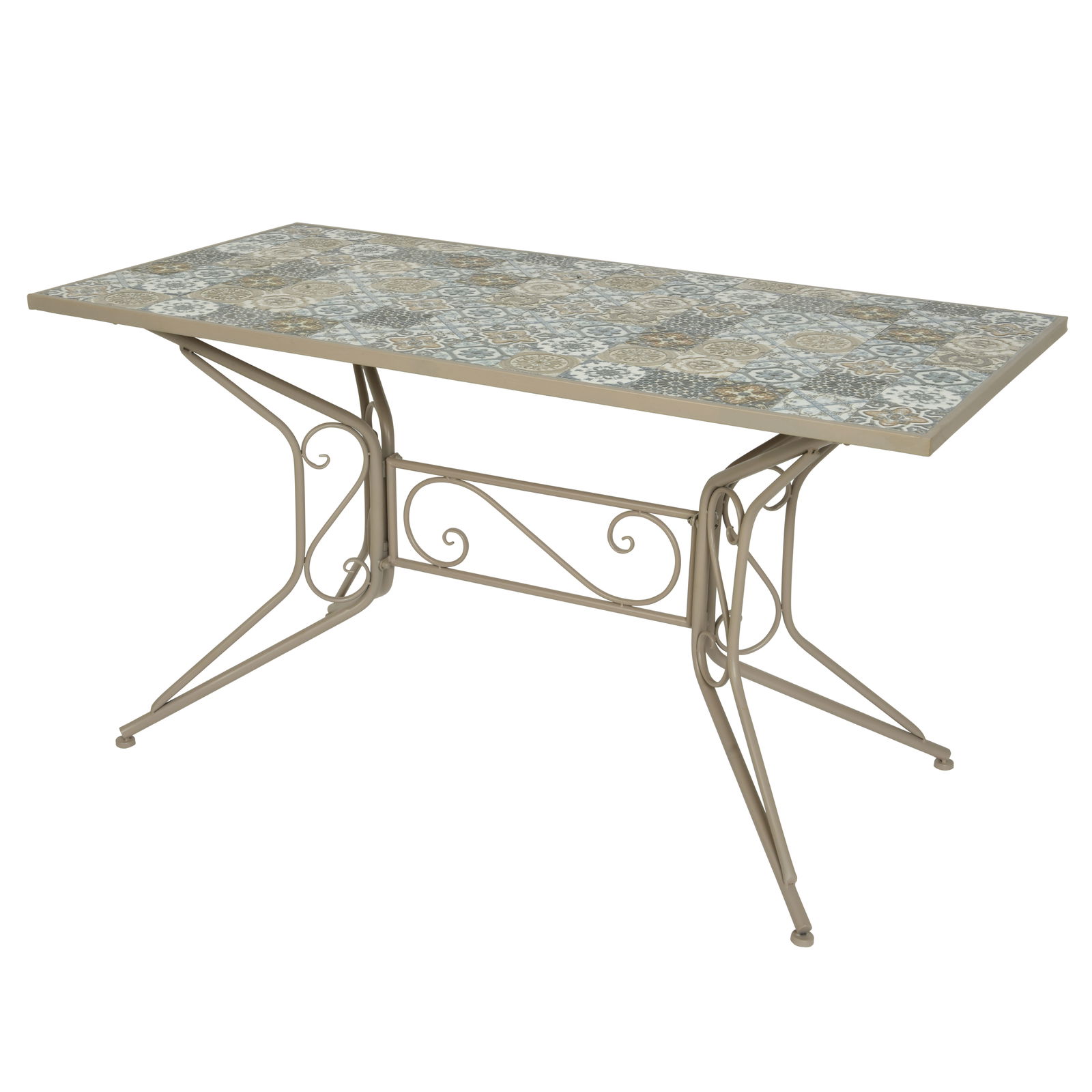 Mosaik-Bistrotisch 'Toulouse', taupe, ca. 140 x 70 x H75 cm