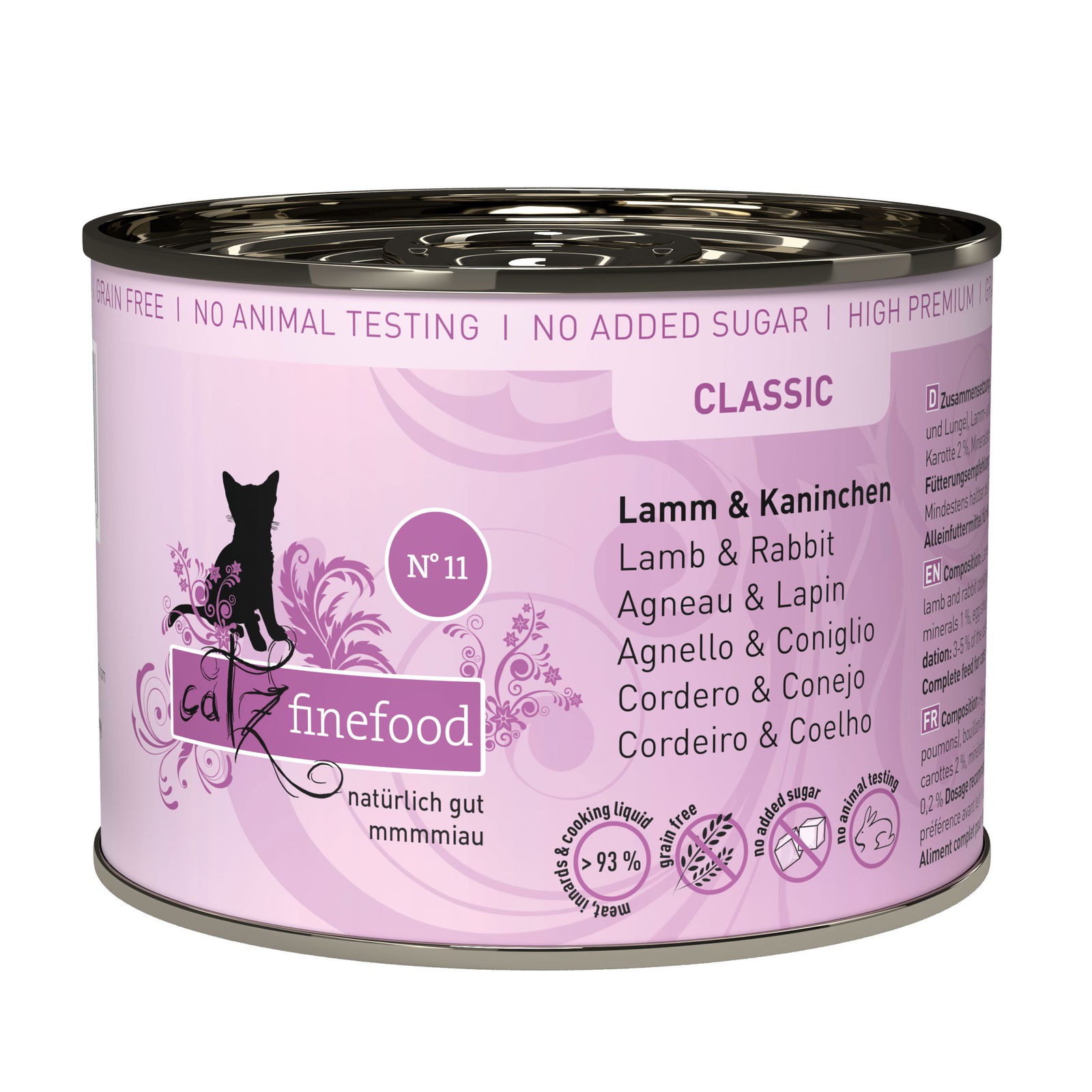 Katzennassfutter Catz Finefood No.11 Lamm & Kaninchen, 200 g Dose