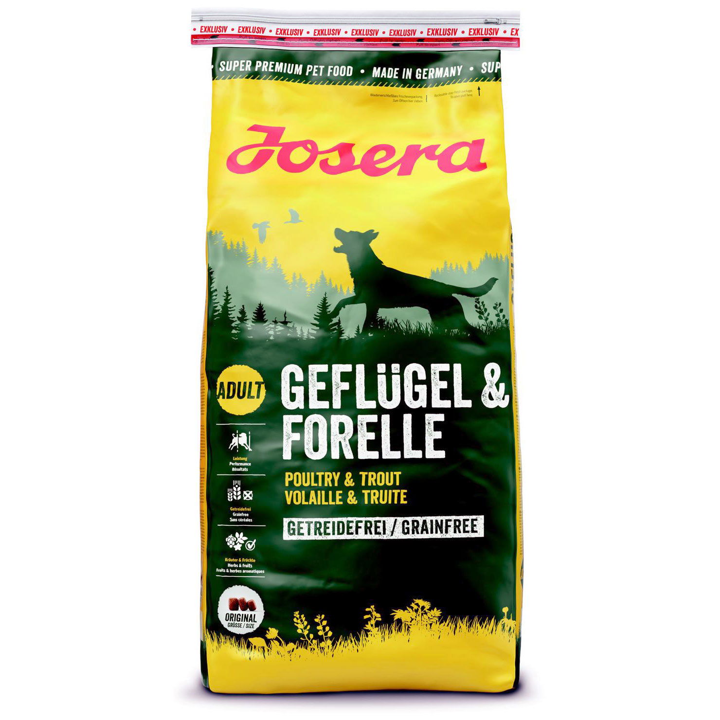 Josera Trockenfutter Exklusiv, Geflügel & Forelle, 12,5 kg