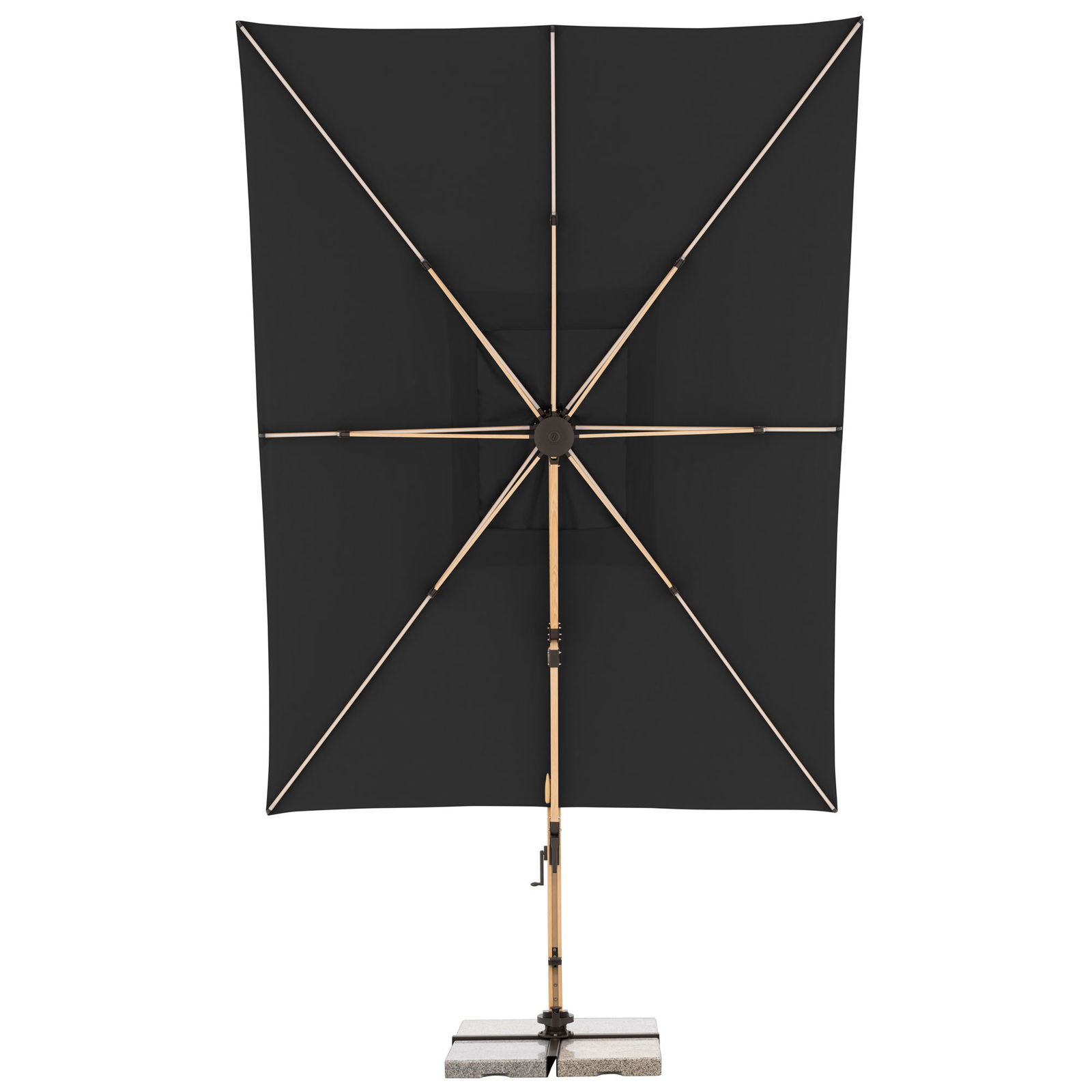 Doppler Pendelschirm 'Alu-Wood XL LED Ultra', anthrazit, ca. 400 x 300 cm