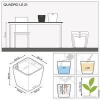 Lechuza 'Quadro LS 21', anthrazit, 21 x 21 x H 20 cm