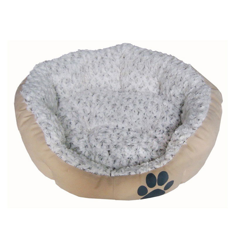 Silvio Design Hunde-Kuschelsofa Snow, sand mit Pfote, Gr. M, ca. 56x46x19 cm