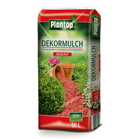 Plantop Dekormulch ziegelrot, 1950 l gesamt, 39 Sack á 50 Liter