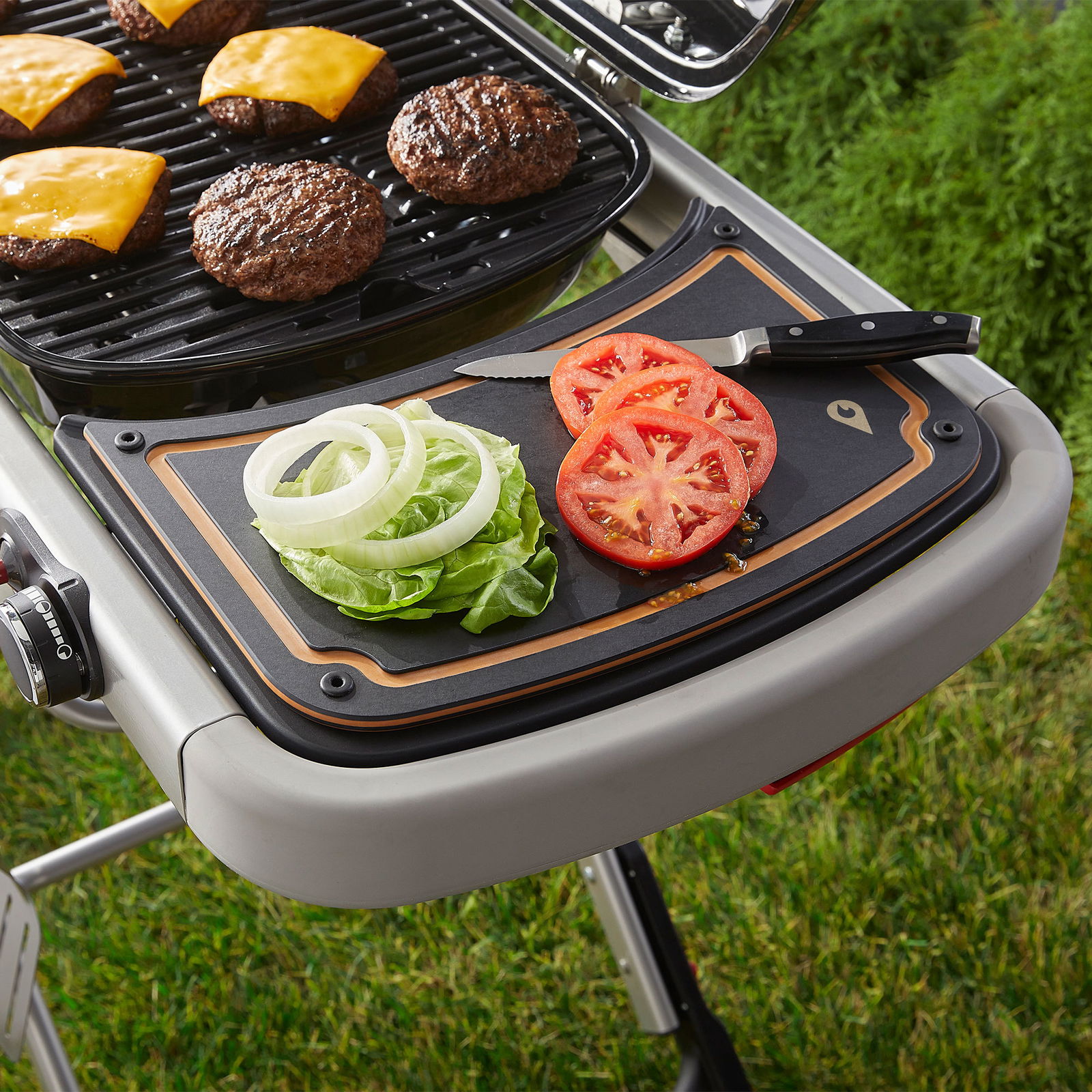 Schneidebrett für Gasgrill Weber Traveller, braun, 35 x 24 x 1,3 cm