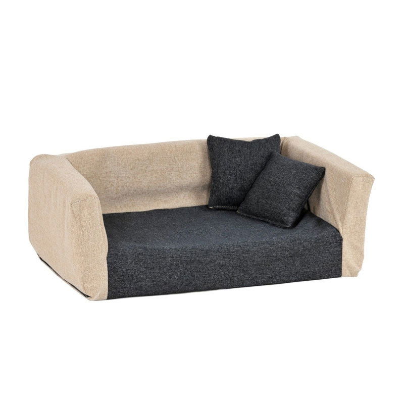 Silvio Design Hundesofa Buddy Polsterstoff, sand-anthrazit, ca. 42x70x25 cm