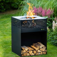 Feuerstelle Cube / 75x75x100cm, 79,9kg, multifunktional