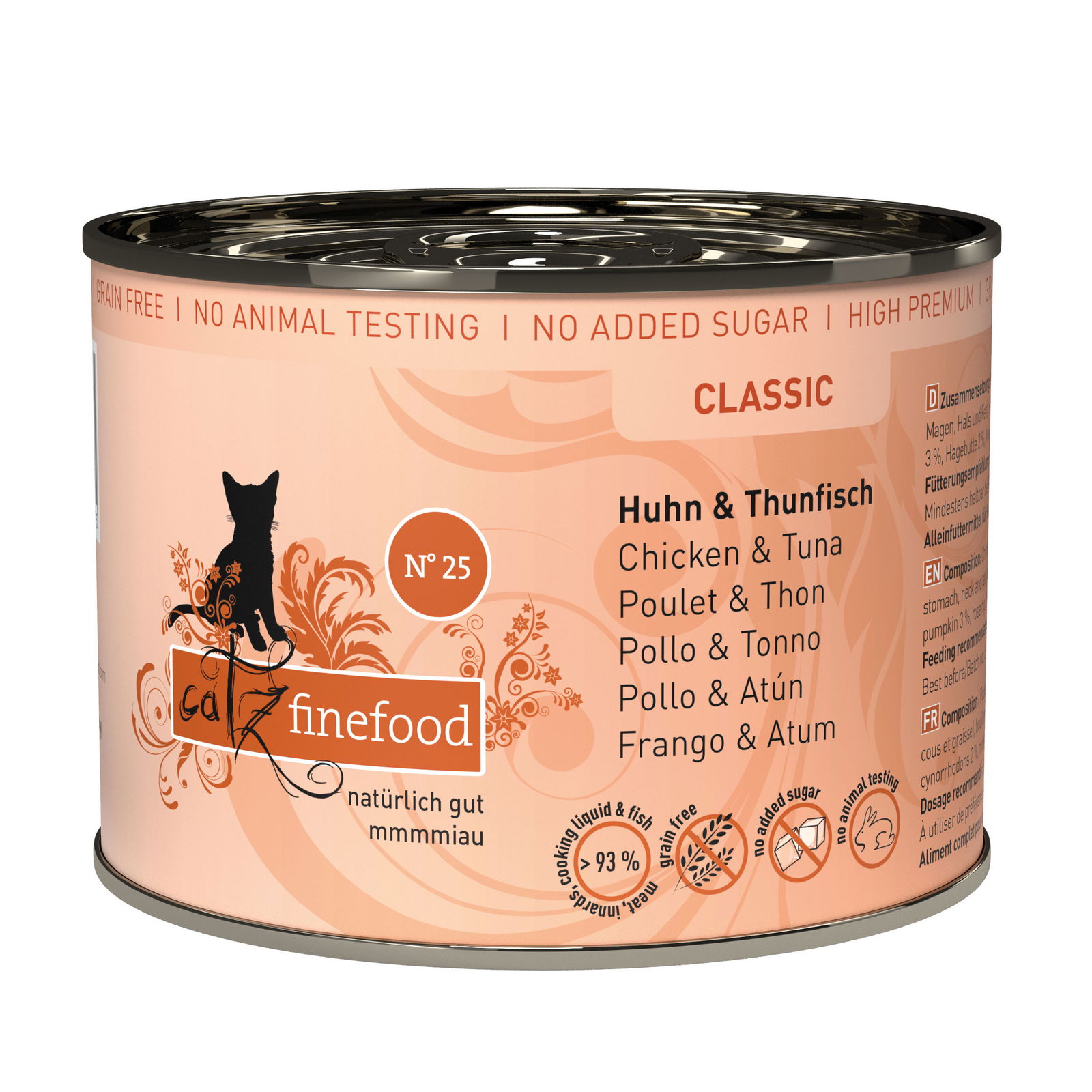 Katzennassfutter Catz Finefood No. 25 Huhn & Thunfisch, 200 g Dose